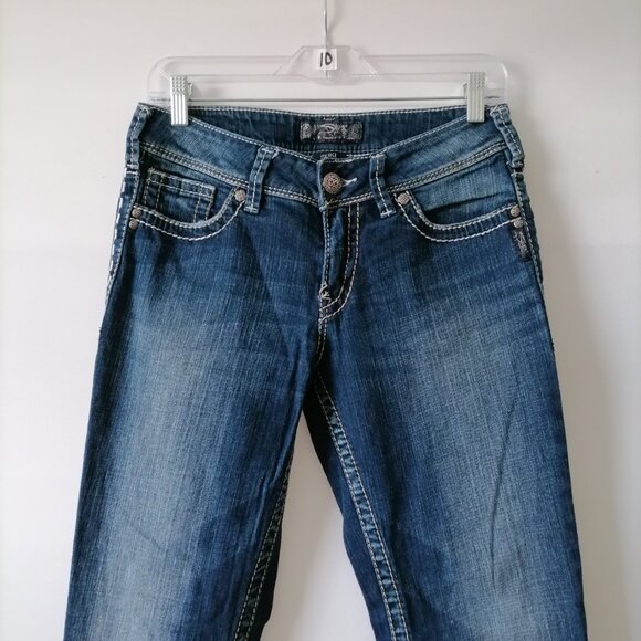 Silver Jeans Co. Womens Denim Blue Mid Rise Suki Surplus Bootcut Jeans Sz 28/32 - Picture 3 of 7